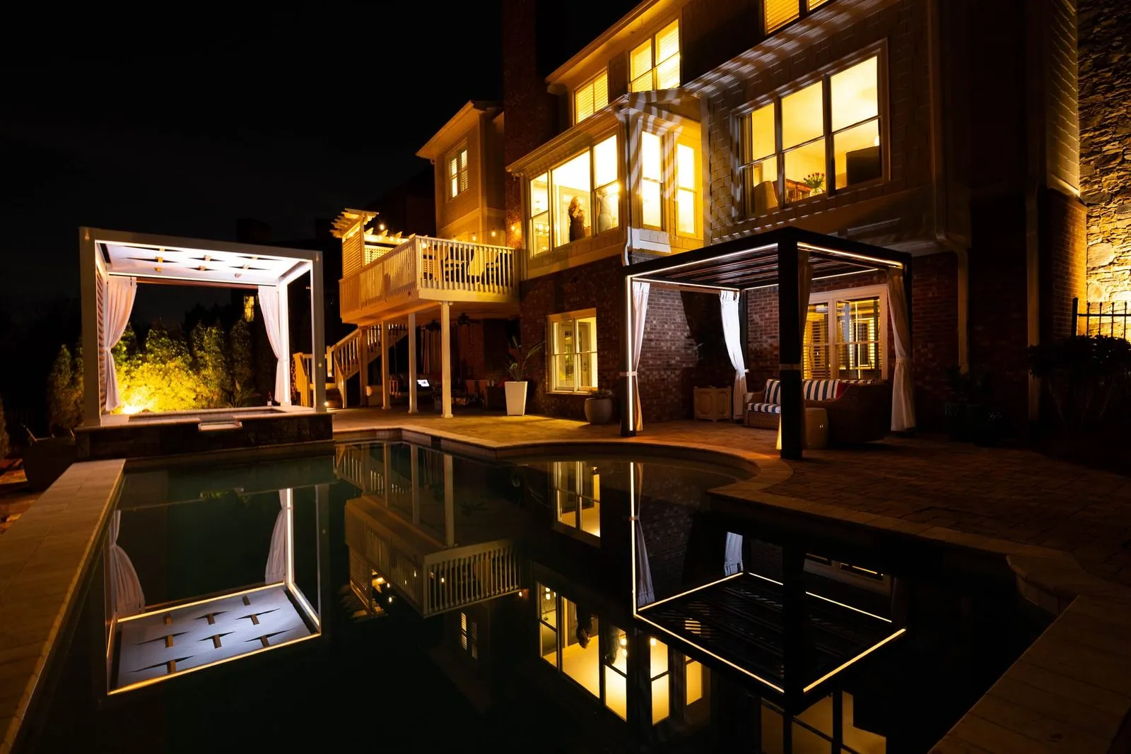 Cabana X lit at night