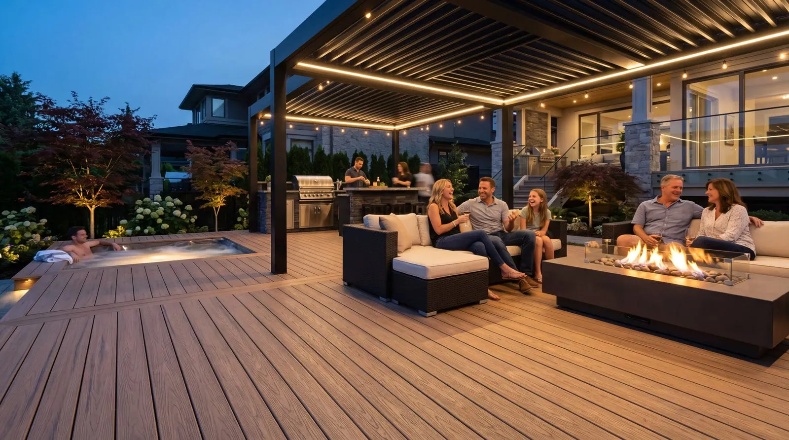 Family deck with outdoor dining