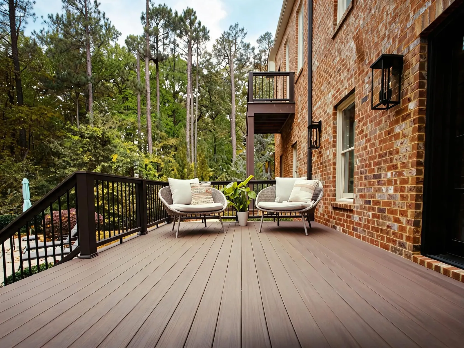 Composite deck and pergola structure built by ModernXscapes in the Fox Valley