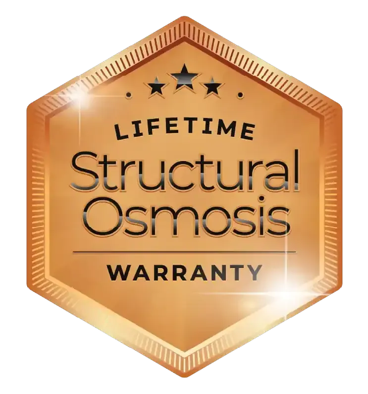 Lifetime Structural Osmosis Warranty badge