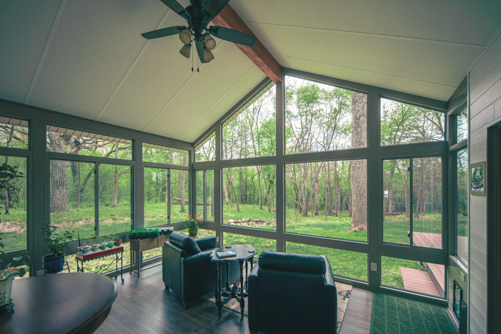 Exterior of a LivingSpace sunroom addition on a home